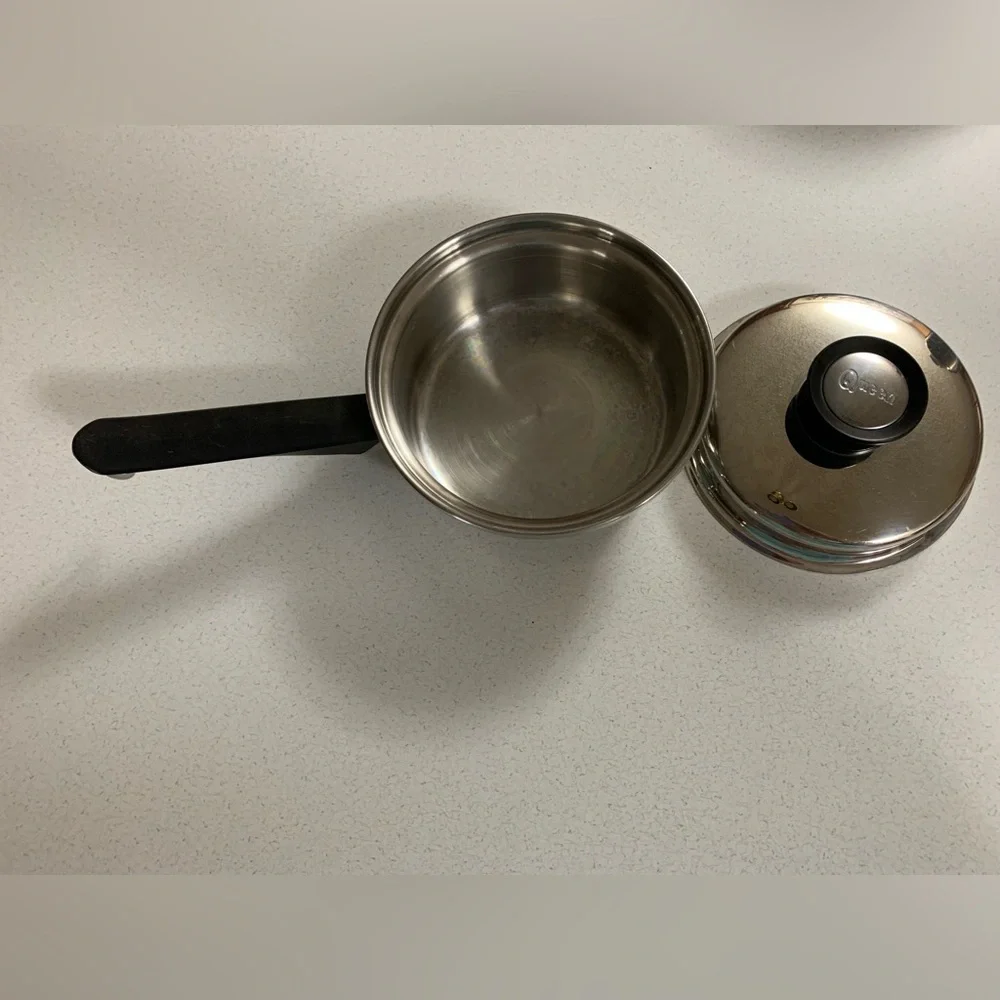 Vintage Amway Queen Multy Ply 18/8 Stainless Steel 2 Pc Cookware Set Sauté Pan